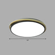 Minimalist Gold And Black Acrylic Round Led Flush Light For Bedroom Ceiling / 16’ White