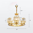Minimalist Gold Circle Crystal Prism Chandelier For Restaurants 6 /