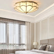 Minimalist Gold Dome Flush Mount Ceiling Light With Cream Glass - Ideal For Bedroom Lighting 3 /