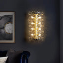 Minimalist Gold Floral Sconce Light With Crystal Shade - Wall Mount Lighting For Bedroom