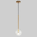 Minimalist Gold Globe Glass Pendant Light Fixture / 6