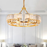 Minimalist Gold K9 Crystal Chandelier Pendant Light - Perfect for Dining Room 10 / Gold