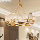 Minimalist Gold K9 Crystal Chandelier Pendant Light - Perfect for Dining Room