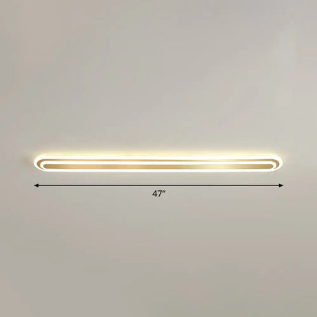 Minimalist Gold Led Ceiling Light For Bedroom - Acrylic Flush Mount Fixture / 47’ Warm