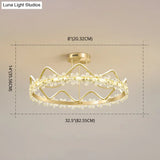 Minimalist Gold Led Ceiling Light With Crystal Flower Design For Bedroom