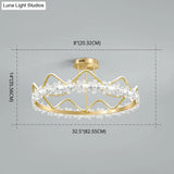 Minimalist Gold Led Ceiling Light With Crystal Flower Design For Bedroom