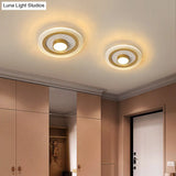 Minimalist Gold Led Flushmount Foyer Light – Small Acrylic Ceiling Flush Mount