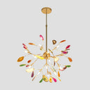 Minimalist Gold Led Pendant Light With Colorful Agate Sputnik Firefly Chandelier 16 /