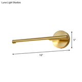 Minimalist Gold Metal Wall Lamp: 16/25 Led Vanity Sconce Light With Acrylic Diffuser