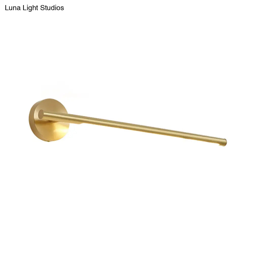 Minimalist Gold Metal Wall Lamp: 16/25 Led Vanity Sconce Light With Acrylic Diffuser