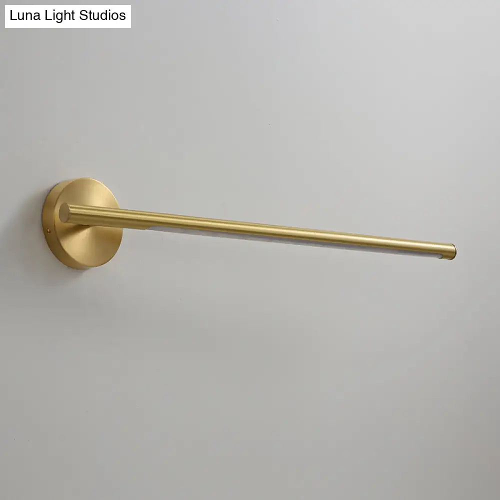 Minimalist Gold Metal Wall Lamp: 16/25 Led Vanity Sconce Light With Acrylic Diffuser