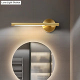 Minimalist Gold Metal Wall Lamp: 16/25 Led Vanity Sconce Light With Acrylic Diffuser