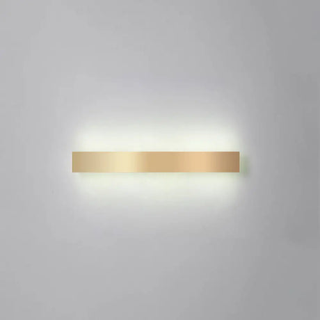 Minimalist Gold Plated Led Wall Sconce For Living Room - Aluminum Bar Shaped Flush Light / 31.5