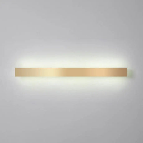 Minimalist Gold Plated Led Wall Sconce For Living Room - Aluminum Bar Shaped Flush Light / 71 White