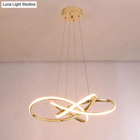 Minimalist Gold-Plated Pendant Chandelier With Led Suspension Light For Restaurants