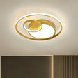 Minimalist Gold Rounded Flush Mount Led Ceiling Light For Bedrooms