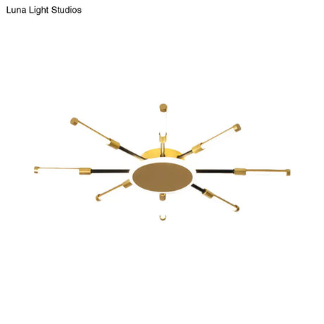 Minimalist Gold Sputnik Semi Mount Led Ceiling Lamp Warm/White Light 23.5/39 Width