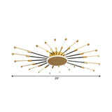 Minimalist Gold Sputnik Semi Mount Led Ceiling Lamp Warm/White Light 23.5/39 Width