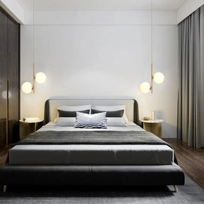 Minimalist Gold Suspension Chandelier: Opaque Glass Spherical 2-Head Light For Dining Room / 13’