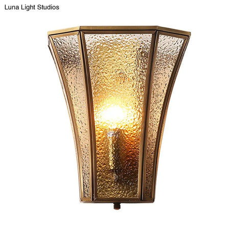 Minimalist Gold Trumpet Flared Wall Mount Glass Light - Single Corridor Lighting
