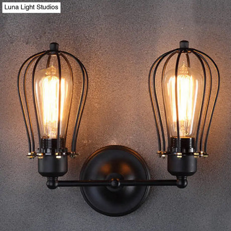 Minimalist Grapefruit Iron Wall Lamp In Black For Corridor Lighting