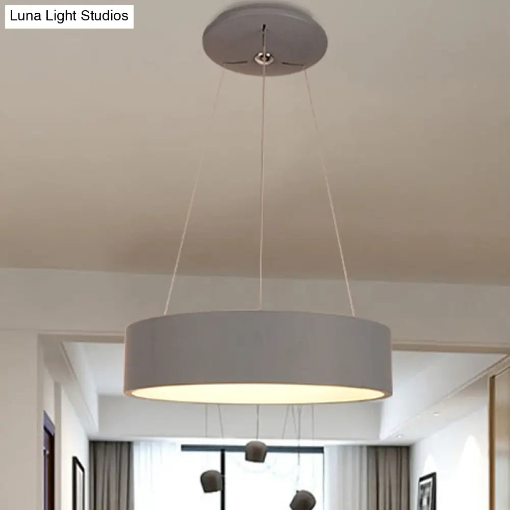 Minimalist Grey Led Pendant Lamp - Aluminum Ceiling Light For Dining Table