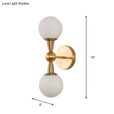 Minimalist Hand-Blown Glass Spherical Wall Sconce With Half-Bulb In Gold - Perfect For Bedrooms
