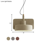 Minimalist Hanging Light: Cement Shallow Bowl Fixture For 1 Bulb Perfect Dining Table In