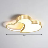 Minimalist Heart - Shaped Metal Ceiling Flush Mount Led Light In Golden Finish – Ideal For