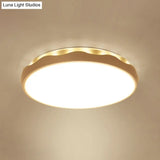 Minimalist Iron Ceiling Light 17’/21’ Dia Flush Mount White Rounded Design Led Scalloped Edge