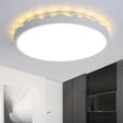 Minimalist Iron Ceiling Light 17’/21’ Dia Flush Mount White Rounded Design Led Scalloped Edge / 17’