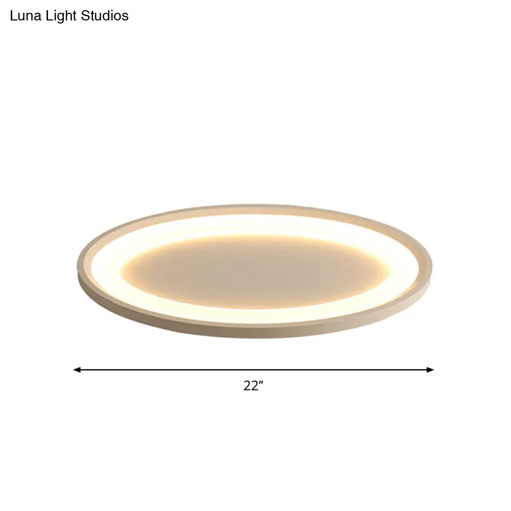 Minimalist Iron Flush Mount Ceiling Light Fixture - Elliptical Thin Bedroom Led Flushmount