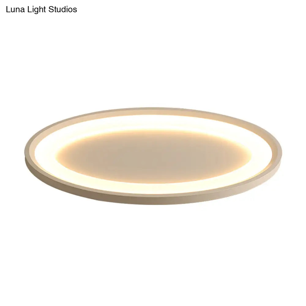 Minimalist Iron Flush Mount Ceiling Light Fixture - Elliptical Thin Bedroom Led Flushmount