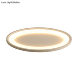 Minimalist Iron Flush Mount Ceiling Light Fixture - Elliptical Thin Bedroom Led Flushmount