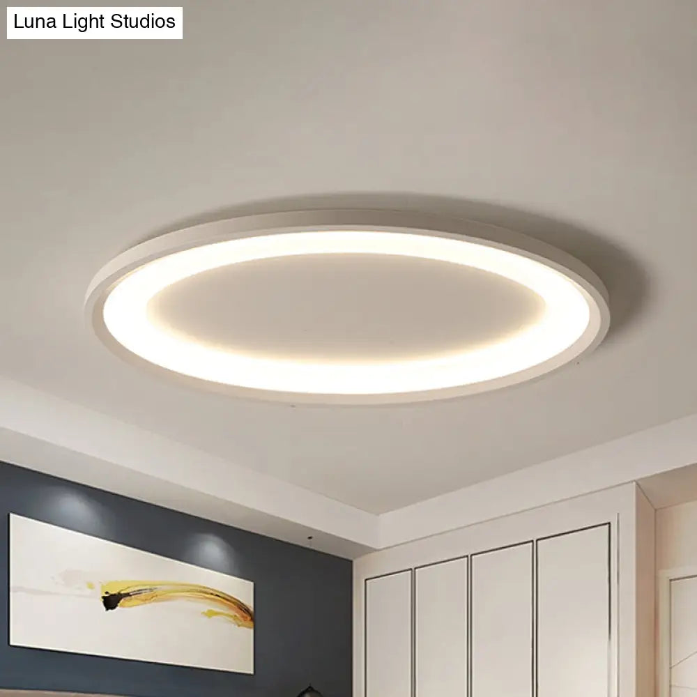 Minimalist Iron Flush Mount Ceiling Light Fixture - Elliptical Thin Bedroom Led Flushmount