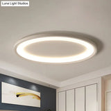 Minimalist Iron Flush Mount Ceiling Light Fixture - Elliptical Thin Bedroom Led Flushmount