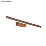 Minimalist Iron Sconce: 16/23.5/31.5 Led Vanity Wall Light Brown Finish - Warm/White Ideal For