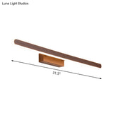 Minimalist Iron Sconce: 16/23.5/31.5 Led Vanity Wall Light Brown Finish - Warm/White Ideal For
