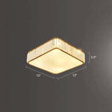 Minimalist K9 Crystal Square Flush Mount Ceiling Light Fixture For Bedroom Gold / 12’