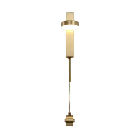 Minimalist L-Shaped Led Wall Sconce With Pull Chain For Living Room Lighting