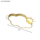 Minimalist Led Acrylic Cloud Flush Mount Lamp In Gold For Bedroom Ceiling