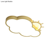 Minimalist Led Acrylic Cloud Flush Mount Lamp In Gold For Bedroom Ceiling