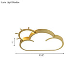 Minimalist Led Acrylic Cloud Flush Mount Lamp In Gold For Bedroom Ceiling