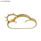 Minimalist Led Acrylic Cloud Flush Mount Lamp In Gold For Bedroom Ceiling