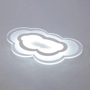 Minimalist Led Acrylic Cloud Flush-Mount Light Fixture - White Ceiling Lighting /