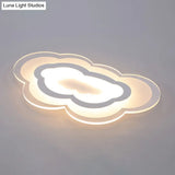 Minimalist Led Acrylic Cloud Flush-Mount Light Fixture - White Ceiling Lighting