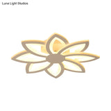 Minimalist Led Acrylic Flower Flush Mount Light For Bedroom