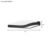 Minimalist Led Acrylic Flush Mount Light In Black Wave Design Warm/White - Close To Ceiling Lamp