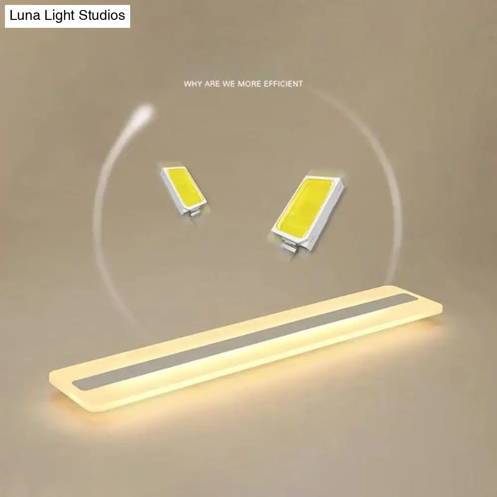 Minimalist Led Acrylic Linear Flush Mount Ceiling Light - White