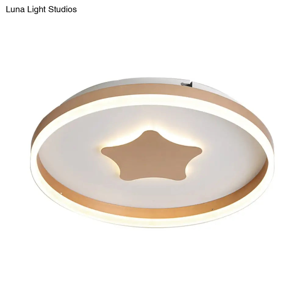Minimalist Led Acrylic Star Flushmount Lighting In White Bedroom Flush Lamp - 16’/19.5’ Diameter